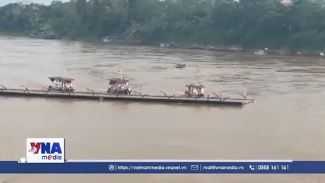Phú Thọ dừng vận hành cầu phao do nước lũ về nhanh