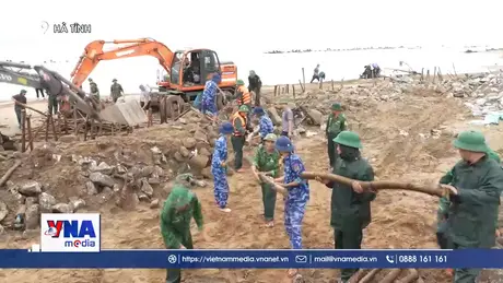 Hà Tĩnh huy động lực lượng gia cố các tuyến đê xung yếu
