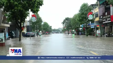 Hoàn lưu bão số 10 gây mưa lớn, ngập sâu tại Thái Nguyên