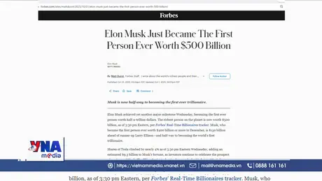 Elon Musk trở thành người đầu tiên sở hữu 500 tỷ USD