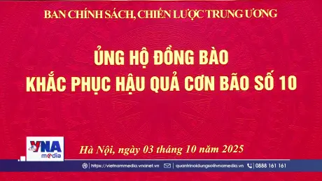 Ban Chính sách, chiến lược Trung ương ủng hộ đồng bào bị bão lụt