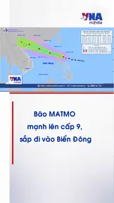 Bão MATMO mạnh lên cấp 9, sắp đi vào Biển Đông