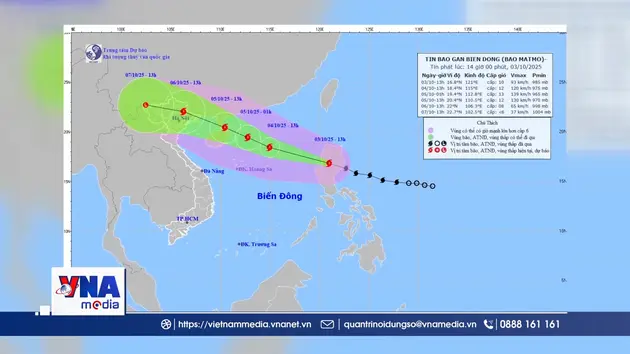 Bão MATMO đã đi vào Biển Đông trở thành bão số 11 trong năm 2025
