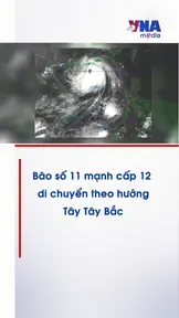 Bão số 11 mạnh cấp 12 di chuyển theo hướng Tây Tây Bắc