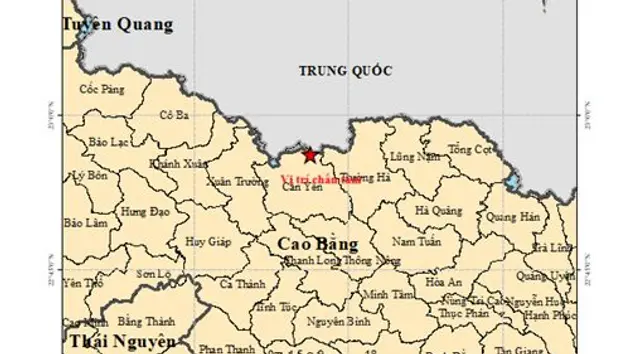 Động đất tại xã Cần Yên, tỉnh Cao Bằng