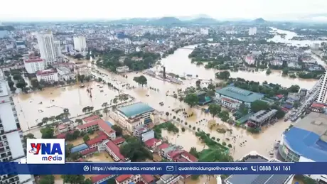 Nhiều xã phường ở Thái Nguyên vẫn bị ngập sâu và cô lập
