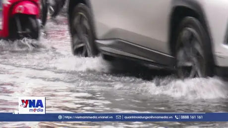 Mưa lớn và triều cường gây ngập tại Long Xuyên, An Giang