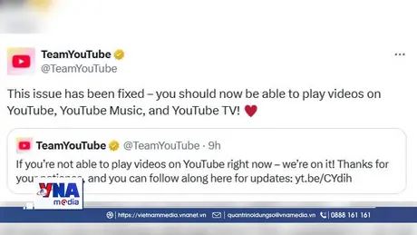 YouTube bị gián đoạn dịch vụ tại nhiều nơi trên thế giới
