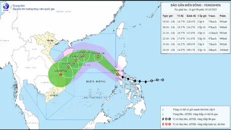 Bão FENGSHEN đi vào Biển Đông trở thành bão số 12 trong năm 2025