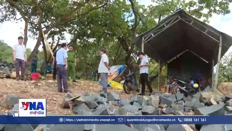 Xử lý công trường khai thác đá trái phép ở Phú Trung, Đồng Nai