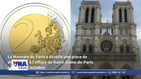 Nhà thờ Đức Bà Paris xuất hiện trên đồng 2 euro mới