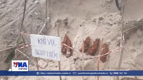 Mưa lũ tại Quảng Trị làm lộ diện 8 quả bom, mìn sau chiến tranh