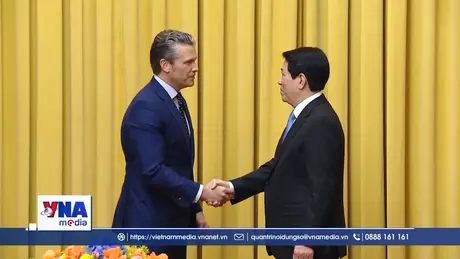 Chủ tịch nước Lương Cường tiếp Bộ trưởng Bộ Chiến tranh Hoa Kỳ