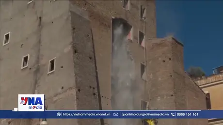 Sập tòa tháp xây từ thời Trung cổ tại Italy