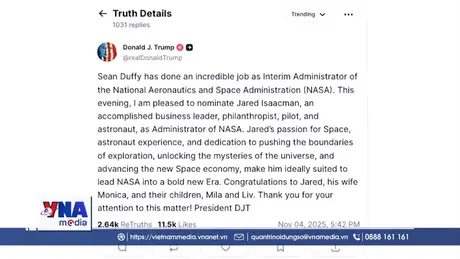 Tổng thống Mỹ tái đề cử ông Isaacman làm Giám đốc NASA