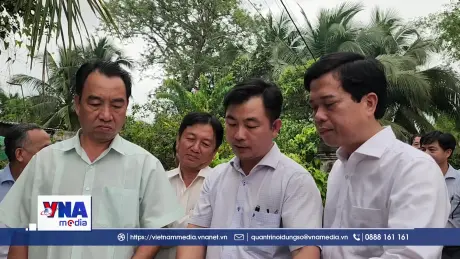 Vĩnh Long khẩn trương khắc phục sạt lở bờ sông Giao Hòa