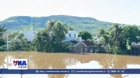 Nước sông Kỳ Lộ dâng cao gây ngập lụt, chia cắt