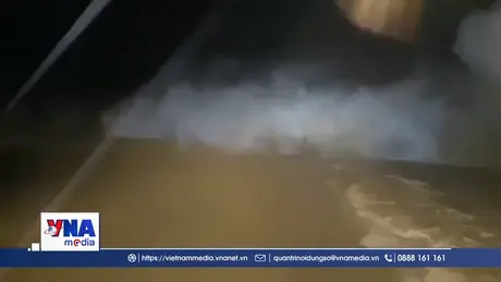 Triều cường tại Quảng Ngãi dâng cao gây sạt lở, ngập úng