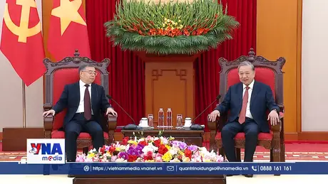 Tổng Bí thư Tô Lâm tiếp Trưởng Ban Tuyên truyền Trung Quốc