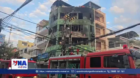 Cháy lớn tại khu vực nhà trọ chợ Đầm Nha Trang