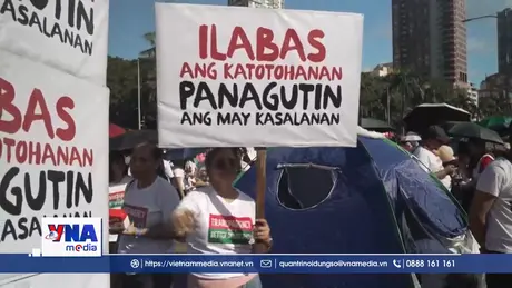 Biểu tình ở Philippines phản đối vụ bê bối tham nhũng lũ lụt