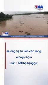 Quảng Trị: Lũ trên các sông xuống chậm hơn 1.500 hộ bị ngập