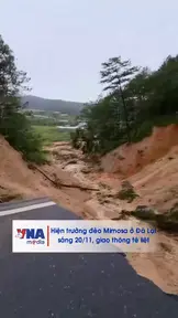 Hiện trường đèo Mimosa ở Đà Lạt sáng 20/11, giao thông tê liệt