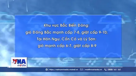 Gió mạnh, sóng lớn và mưa dông diện rộng trên biển