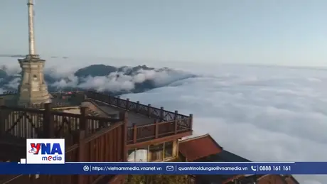 Đỉnh Fansipan (Lào Cai) xuất hiện đợt sương muối đầu tiên