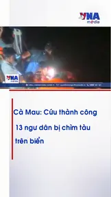 Cà Mau: Cứu thành công 13 ngư dân bị chìm tàu trên biển