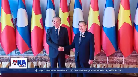 Tổng Bí thư Tô Lâm hội kiến Chủ tịch Quốc hội Lào