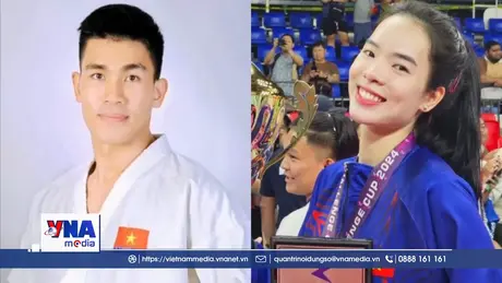 Lê Thanh Thúy và Lê Minh Thuận được trao vinh dự cầm cờ cho Đoàn Thể thao Việt Nam tại SEA Games 33
