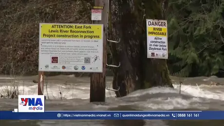 Mưa lớn gây lũ lụt nghiêm trọng ở bang Washington (Mỹ)