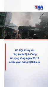 Hà Nội: Cháy lớn chợ Xanh Định Công lúc rạng sáng, nhiều gian hàng bị thiêu rụi