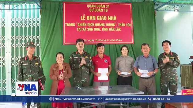 Bàn giao 5 căn nhà đầu tiên trong “Chiến dịch Quang Trung” tại Đắk Lắk