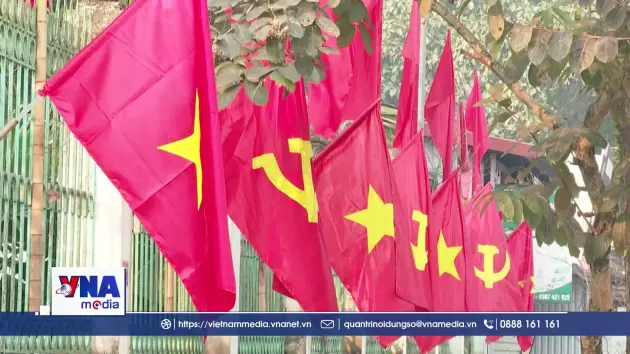 Phú Thọ trang hoàng đường phố chào mừng Đại hội XIV của Đảng