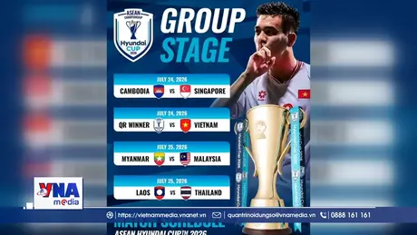 Đội tuyển Việt Nam làm khách trước Indonesia tại vòng bảng ASEAN Cup 2026