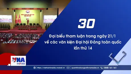 Trạm tin tối 21/01: Ngày làm việc thứ hai Đại hội đại biểu toàn quốc lần thứ XIV của Đảng