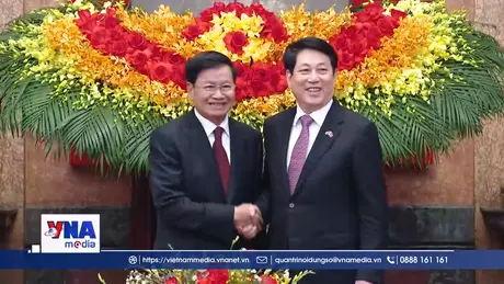 Chủ tịch nước Lương Cường hội kiến Tổng Bí thư, Chủ tịch nước Lào