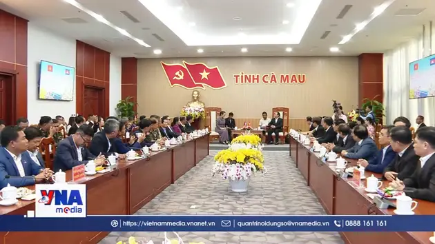 Đoàn công tác tỉnh Koh Kong (Campuchia) thăm và chúc tết tại Cà Mau