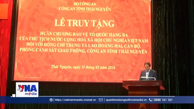 Truy tặng Huân chương Bảo vệ Tổ quốc hạng Ba cho Trung tá Lao Hoàng Hải
