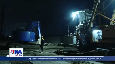 Xuyên đêm trên công trường Cảng hàng không Cà Mau