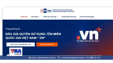 Việt Nam lần đầu đấu giá 50 tên miền “.vn” hai ký tự