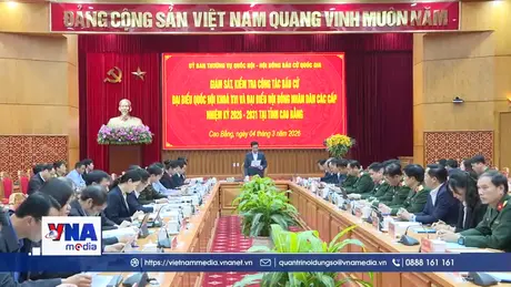 Đại tướng Phan Văn Giang kiểm tra công tác bầu cử tại tỉnh Cao Bằng