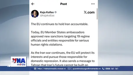 EU thông qua lệnh trừng phạt mới nhằm vào Iran