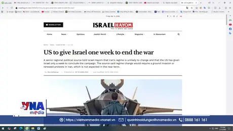 Mỹ muốn Israel kết thúc chiến dịch quân sự với Iran trong vòng 1 tuần