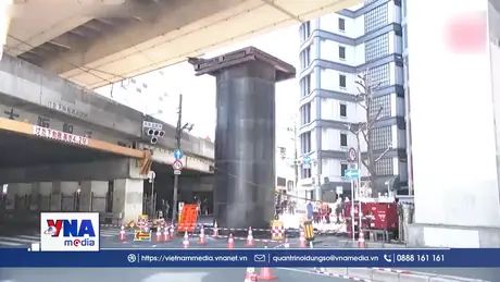 Nhật Bản điều tra sự cố ống thép khổng lồ trồi lên mặt đường