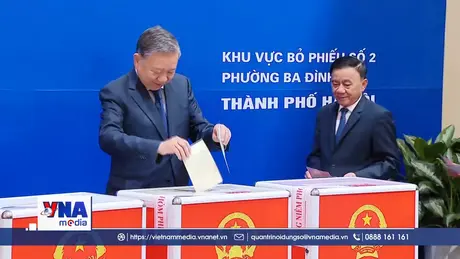 Tổng Bí thư Tô Lâm bỏ phiếu tại phường Ba Đình, thành phố Hà Nội