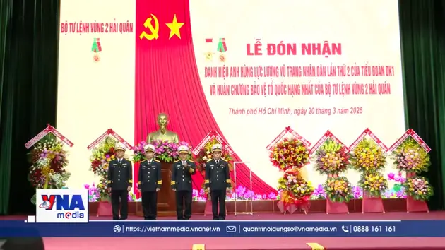 Hải quân Vùng 2 và Tiểu đoàn DK1 đón nhận danh hiệu cao quý