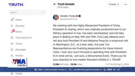 Tổng thống Mỹ thông báo lịch trình thăm Trung Quốc